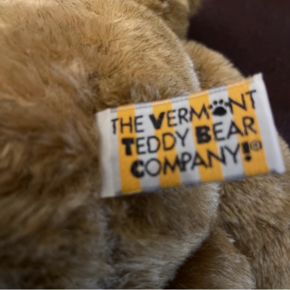 Vtg Authentic Vermont Teddy Bear Plush Made USA Jointed Movable Arms Legs & Head - Picture 4 of 7
